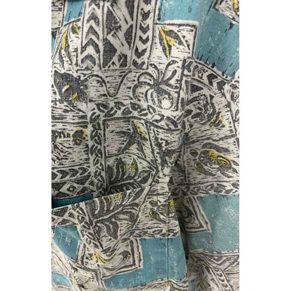 Nui Nalu Men Hawaiian Shirt Size Large Gray Floral Short Sleeve Button Up Aloha - Picture 4 of 9